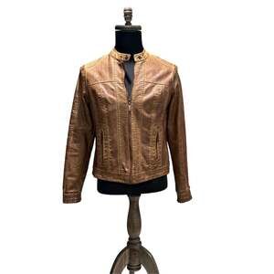 URBANOLOGY Women's Size Medium Brown Soft Faux Leather Coat/Jacket w/ Lining
